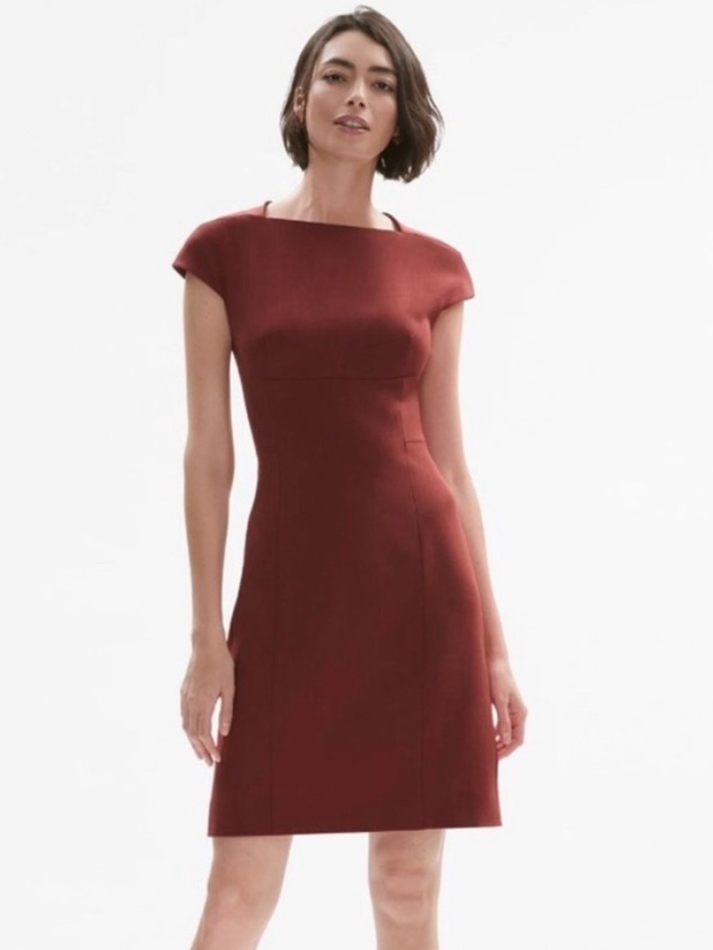 MM Lafleur Ashley Dress in Brick Red Square Neck Size 10